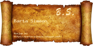 Barta Simeon névjegykártya